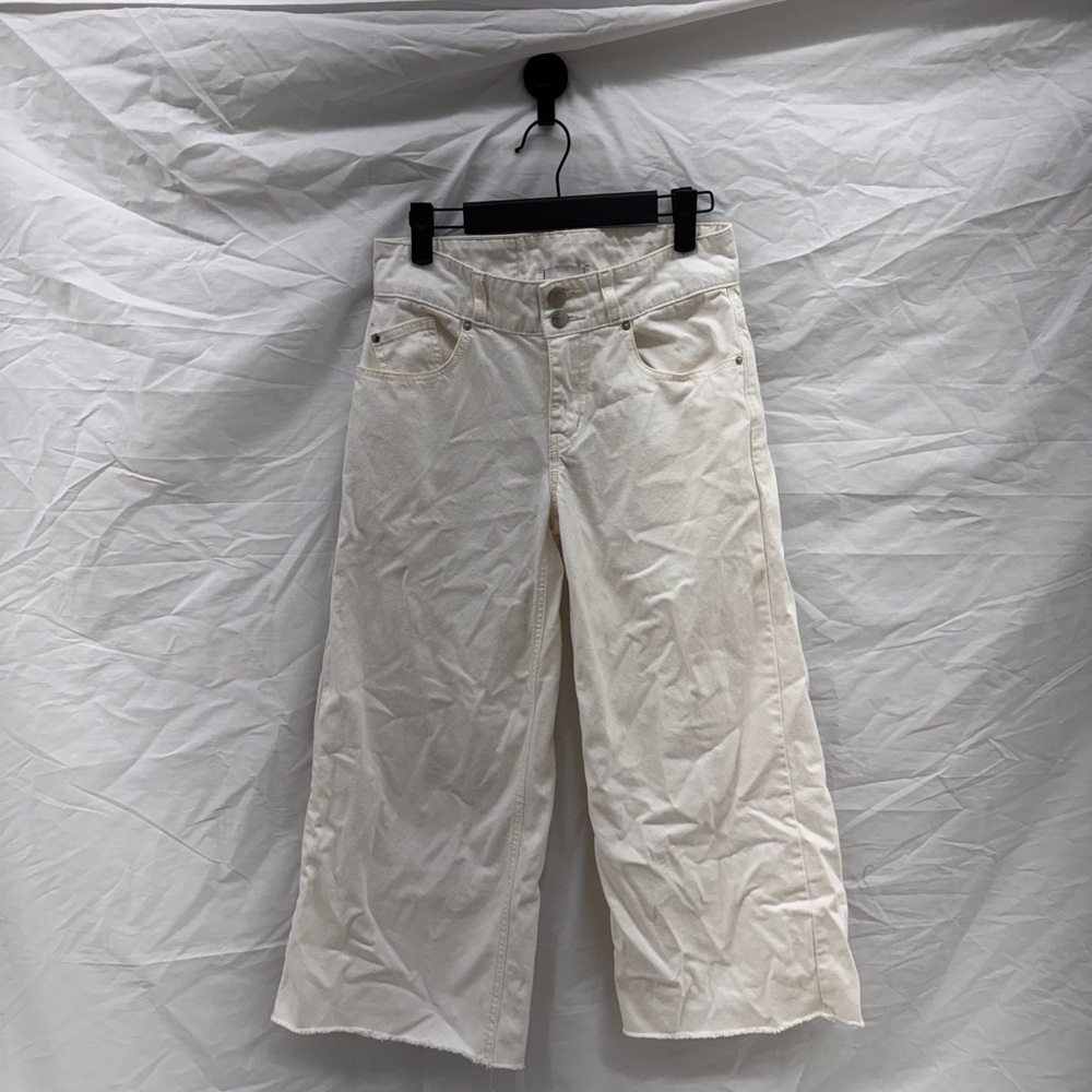 BDG Cropped White Wide Leg Flare Jeans